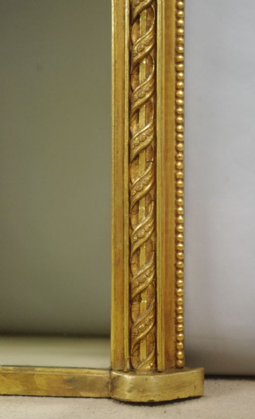 VICTORIAN GILT LARGE ARCH TOP OVERMANTLE MIRROR - ADDITIONAL PHOTO 5
