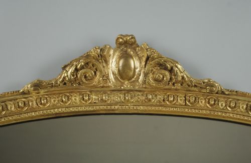 VICTORIAN GILT LARGE ARCH TOP OVERMANTLE MIRROR - ADDITIONAL PHOTO 2