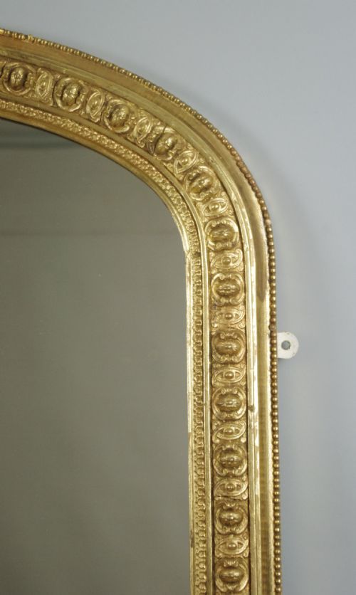 VICTORIAN GILT LARGE ARCH TOP OVERMANTLE MIRROR - ADDITIONAL PHOTO 4