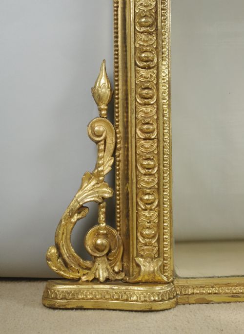 VICTORIAN GILT LARGE ARCH TOP OVERMANTLE MIRROR - ADDITIONAL PHOTO 5