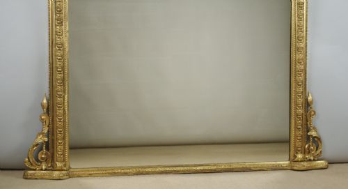 VICTORIAN GILT LARGE ARCH TOP OVERMANTLE MIRROR - ADDITIONAL PHOTO 7