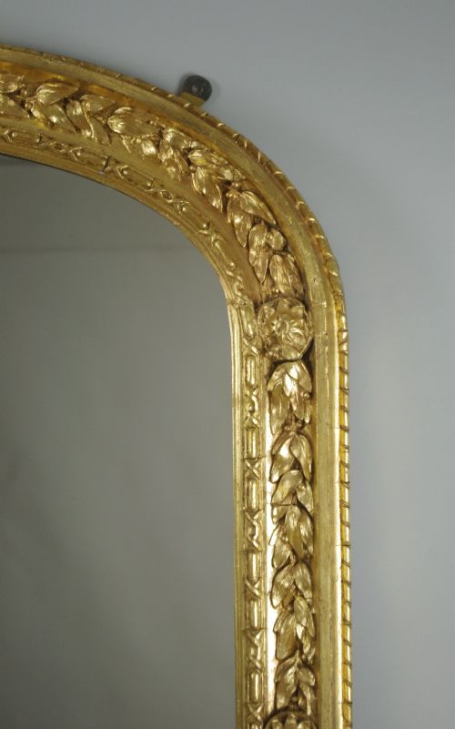 VICTORIAN GILT LARGE ARCH TOP OVERMANTLE MIRROR - ADDITIONAL PHOTO 3