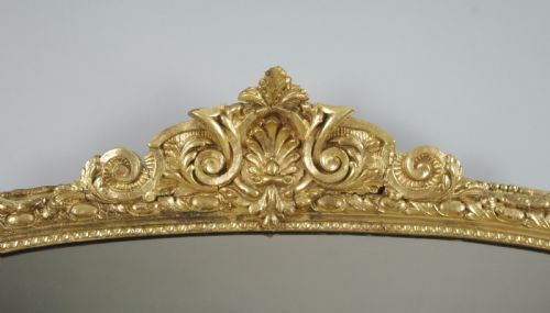 VICTORIAN GILT LARGE ARCH TOP OVERMANTLE MIRROR - ADDITIONAL PHOTO 2