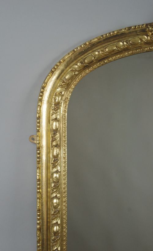 VICTORIAN GILT LARGE ARCH TOP OVERMANTLE MIRROR - ADDITIONAL PHOTO 3
