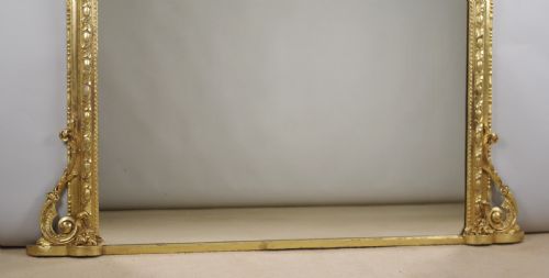 VICTORIAN GILT LARGE ARCH TOP OVERMANTLE MIRROR - ADDITIONAL PHOTO 7