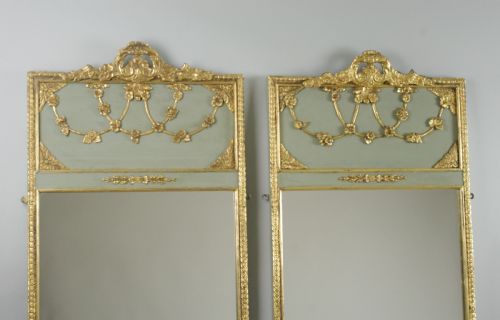 PAIR PAINTED AND PARCELGILT PIER MIRRORS - ADDITIONAL PHOTO 1