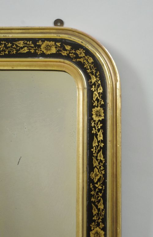 VICTORIAN EBONISED AND PARCELGILT OVERMANTLE MIRROR - ADDITIONAL PHOTO 4