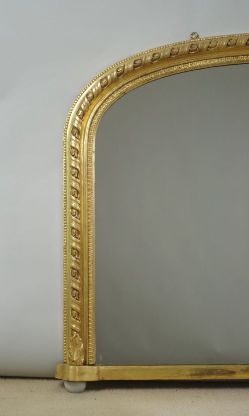 VICTORIAN GILT ARCH TOP OVERMANTLE MIRROR - ADDITIONAL PHOTO 1