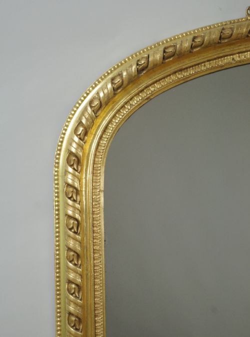 VICTORIAN GILT ARCH TOP OVERMANTLE MIRROR - ADDITIONAL PHOTO 4