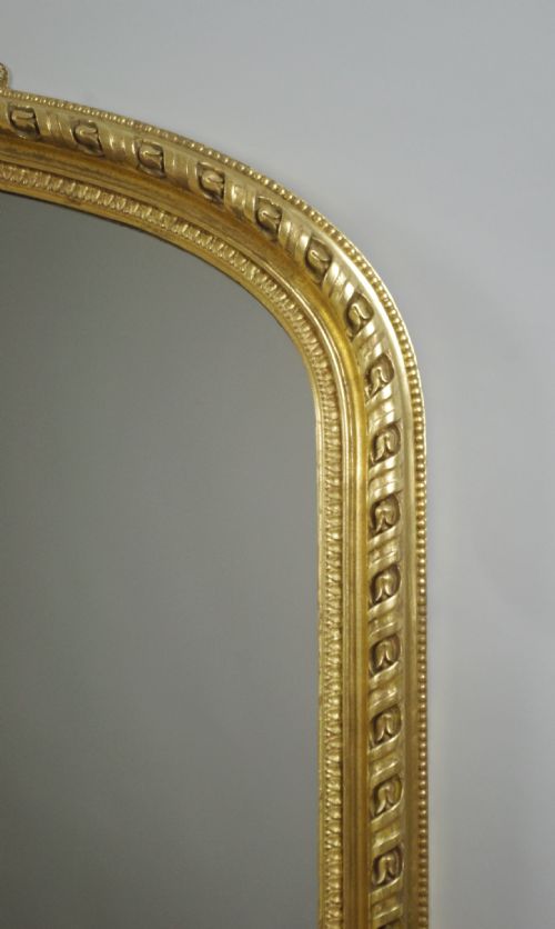 VICTORIAN GILT ARCH TOP OVERMANTLE MIRROR - ADDITIONAL PHOTO 5