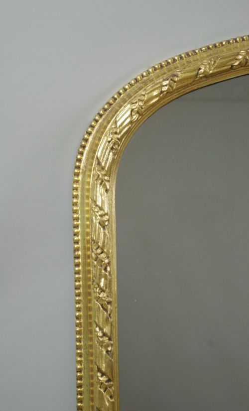 VICTORIAN GILT LARGE ARCH TOP OVERMANTLE MIRROR - ADDITIONAL PHOTO 4