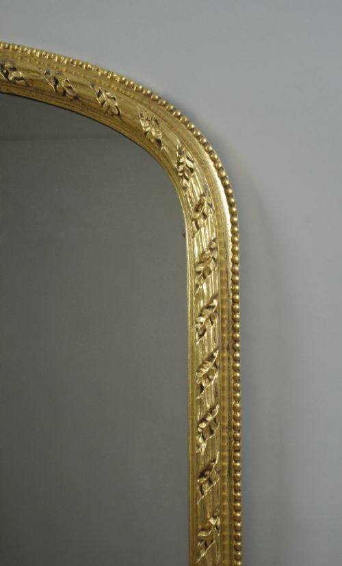 VICTORIAN GILT LARGE ARCH TOP OVERMANTLE MIRROR - ADDITIONAL PHOTO 5