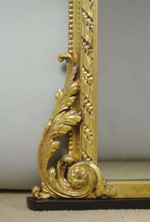 VICTORIAN GILT LARGE ARCH TOP OVERMANTLE MIRROR - ADDITIONAL PHOTO 6