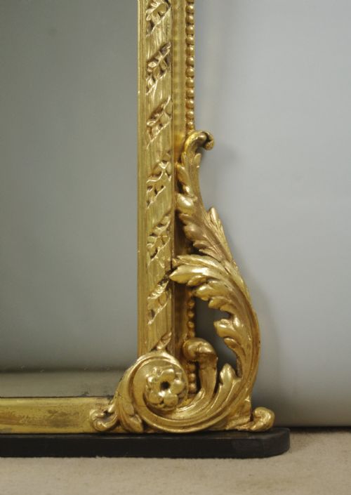 VICTORIAN GILT LARGE ARCH TOP OVERMANTLE MIRROR - ADDITIONAL PHOTO 7