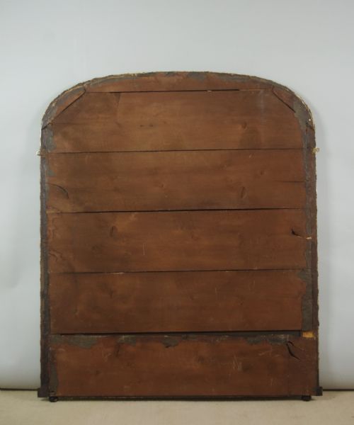 VICTORIAN SIMULATED WOOD AND PARCELGILT ARCH TOP OVERMANTLE MIRROR - ADDITIONAL PHOTO 9