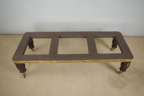 VICTORIAN MAHOGANY AND PARCELGILT WINDOW SEAT LONG STOOL - ADDITIONAL PHOTO 9