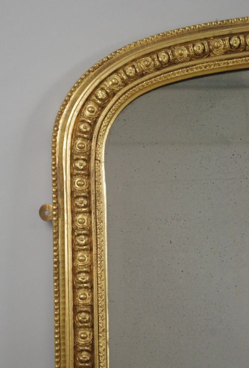 VICTORIAN GILT ARCH TOP OVERMANTLE MIRROR - ADDITIONAL PHOTO 2