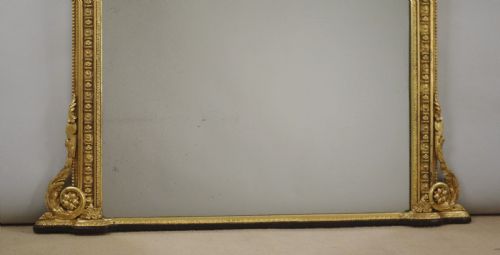 VICTORIAN GILT ARCH TOP OVERMANTLE MIRROR - ADDITIONAL PHOTO 6