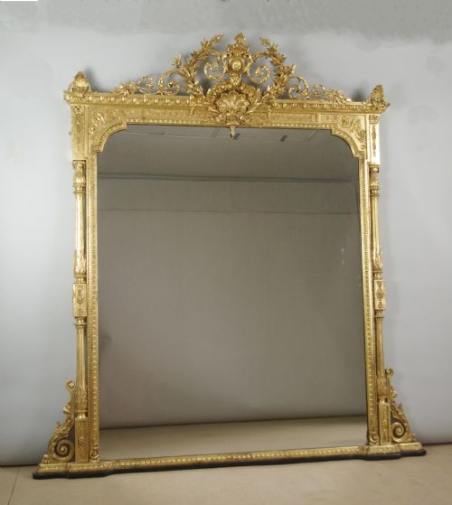 victorian gilt large overmantle mirror - CATEGORY: ANTIQUE MIRRORS - DATED 1860