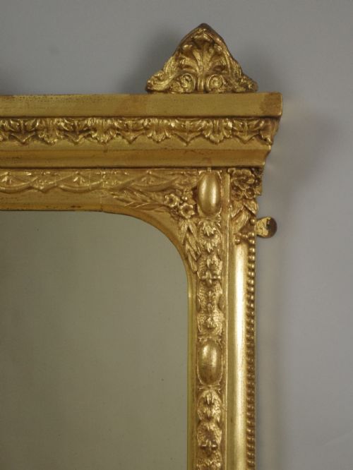 VICTORIAN GILT OVERMANTLE MIRROR WITH 'PUTTO' CRESTING - ADDITIONAL PHOTO 4