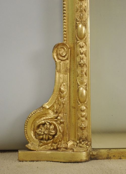 VICTORIAN GILT OVERMANTLE MIRROR WITH 'PUTTO' CRESTING - ADDITIONAL PHOTO 5