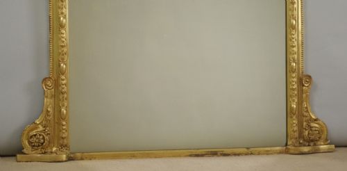 VICTORIAN GILT OVERMANTLE MIRROR WITH 'PUTTO' CRESTING - ADDITIONAL PHOTO 7