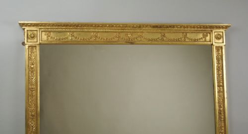 VICTORIAN GILT LARGE ADAM STYLE OVERMANTLE MIRROR - ADDITIONAL PHOTO 2