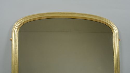 VICTORIAN GILT WOOD LARGE ARCH TOP OVERMANTLE MIRROR - ADDITIONAL PHOTO 1