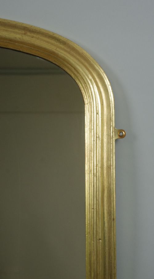 VICTORIAN GILT WOOD LARGE ARCH TOP OVERMANTLE MIRROR - ADDITIONAL PHOTO 3