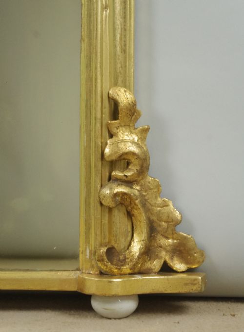 VICTORIAN GILT WOOD LARGE ARCH TOP OVERMANTLE MIRROR - ADDITIONAL PHOTO 5
