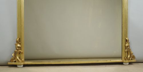 VICTORIAN GILT WOOD LARGE ARCH TOP OVERMANTLE MIRROR - ADDITIONAL PHOTO 6