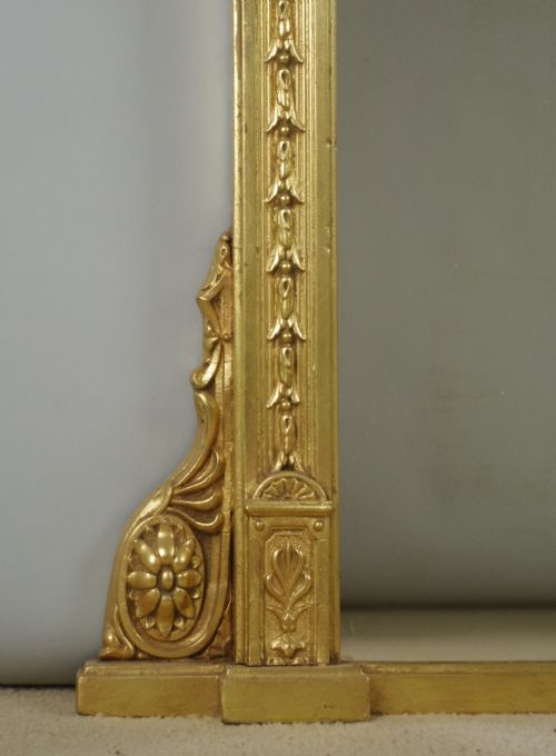VICTORIAN GILT ADAM STYLE OVERMANTLE MIRROR - ADDITIONAL PHOTO 4