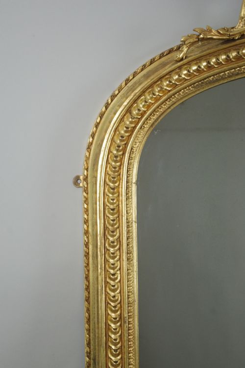 VICTORIAN GILT LARGE ARCH TOP OVERMANTLE MIRROR - ADDITIONAL PHOTO 3