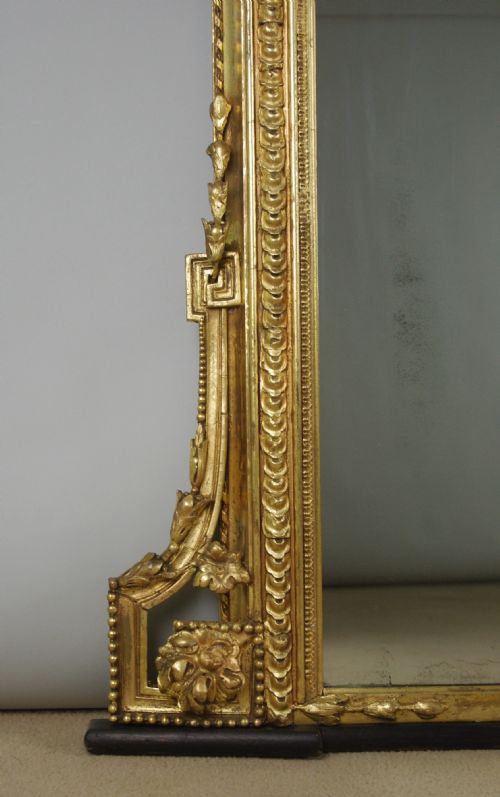 VICTORIAN GILT LARGE ARCH TOP OVERMANTLE MIRROR - ADDITIONAL PHOTO 5