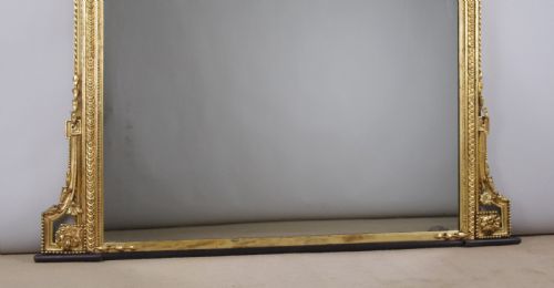 VICTORIAN GILT LARGE ARCH TOP OVERMANTLE MIRROR - ADDITIONAL PHOTO 7