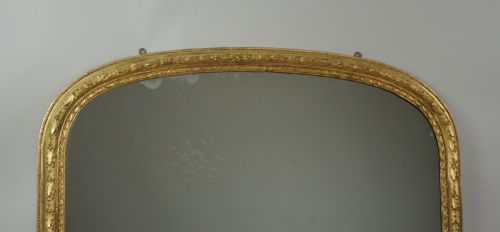 VICTORIAN GILT LARGE ARCH TOP OVERMANTLE MIRROR - ADDITIONAL PHOTO 1