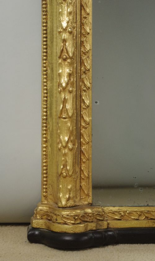 VICTORIAN GILT LARGE ARCH TOP OVERMANTLE MIRROR - ADDITIONAL PHOTO 4
