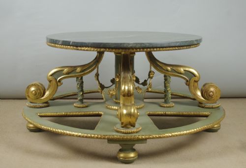 FRENCH PAINTED AND PARCELGILT CENTRE TABLESTAND WITH MARBLE TOP - ADDITIONAL PHOTO 2