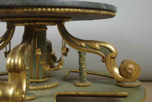 FRENCH PAINTED AND PARCELGILT CENTRE TABLESTAND WITH MARBLE TOP - ADDITIONAL PHOTO 5