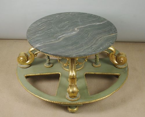 FRENCH PAINTED AND PARCELGILT CENTRE TABLESTAND WITH MARBLE TOP - ADDITIONAL PHOTO 8