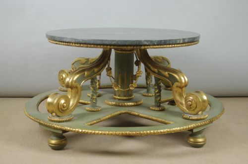 FRENCH PAINTED AND PARCELGILT CENTRE TABLESTAND WITH MARBLE TOP - ADDITIONAL PHOTO 13