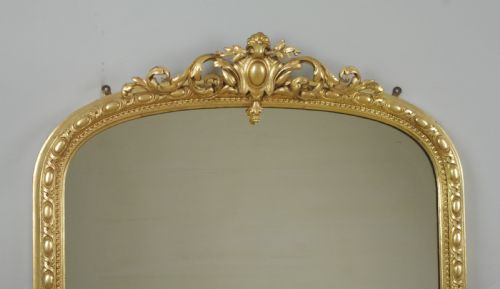 VICTORIAN GILT ARCH TOP OVERMANTLE MIRROR - ADDITIONAL PHOTO 1