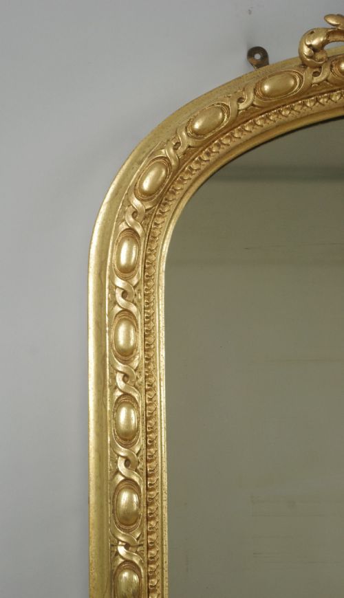 VICTORIAN GILT ARCH TOP OVERMANTLE MIRROR - ADDITIONAL PHOTO 3