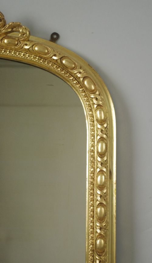 VICTORIAN GILT ARCH TOP OVERMANTLE MIRROR - ADDITIONAL PHOTO 4