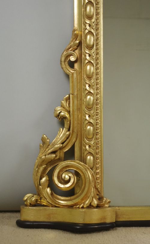VICTORIAN GILT ARCH TOP OVERMANTLE MIRROR - ADDITIONAL PHOTO 5