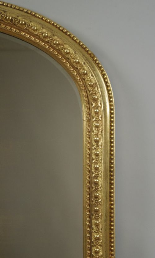 VICTORIAN GILT LARGE ARCH TOP OVERMANTLE MIRROR - ADDITIONAL PHOTO 4