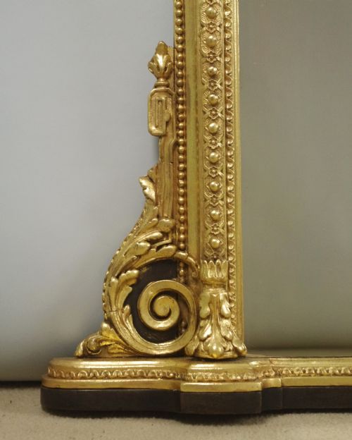 VICTORIAN GILT LARGE ARCH TOP OVERMANTLE MIRROR - ADDITIONAL PHOTO 5