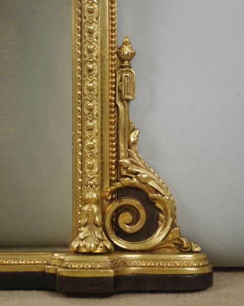 VICTORIAN GILT LARGE ARCH TOP OVERMANTLE MIRROR - ADDITIONAL PHOTO 6