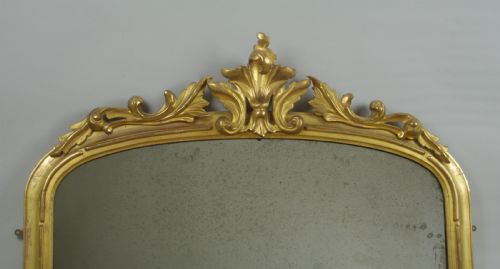 VICTORIAN GILT WOOD ARCH TOP OVERMANTLE MIRROR - ADDITIONAL PHOTO 3