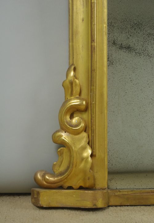VICTORIAN GILT WOOD ARCH TOP OVERMANTLE MIRROR - ADDITIONAL PHOTO 7